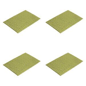 Green Lattice Print Placemats Kitchen Dining Room Set of 4 100% Cotton